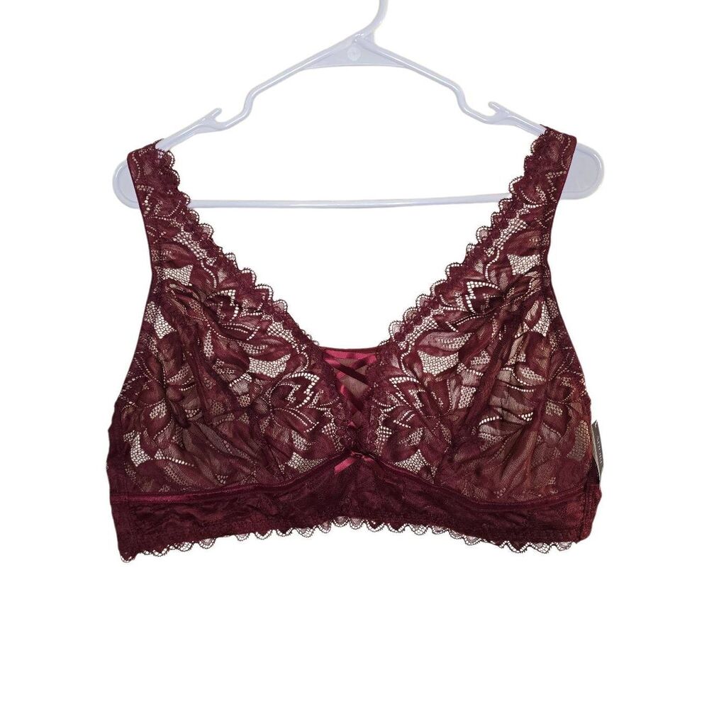 Adore Me Lace Bralette in Burgundy